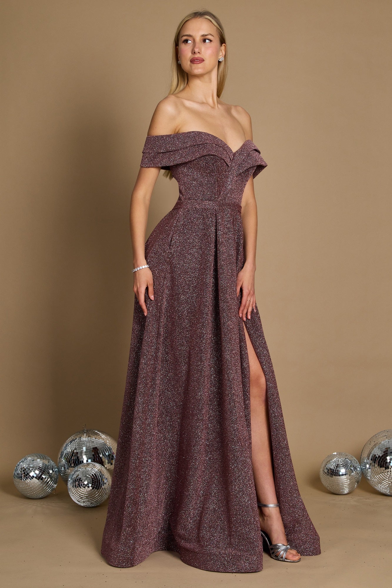 Vestido de Fiesta F-45 Viviana- Eggplant
