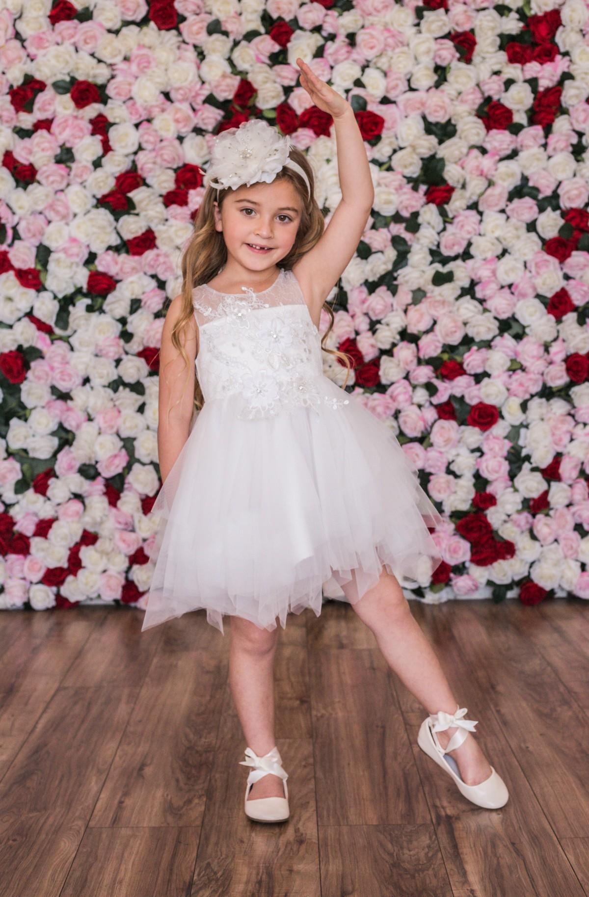 Vestido de Niña -04 Ivory Talla 8 y 10