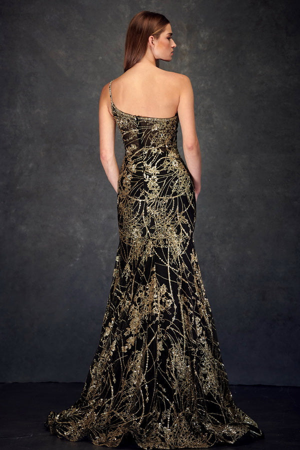 Vestido de Fiesta F-158 Black Gold