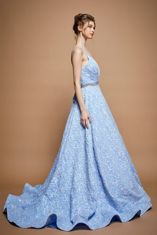 Vestido de Fiesta F-159 Celeste