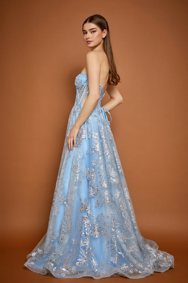 Vestido de Fiesta F-154 Ice Blue