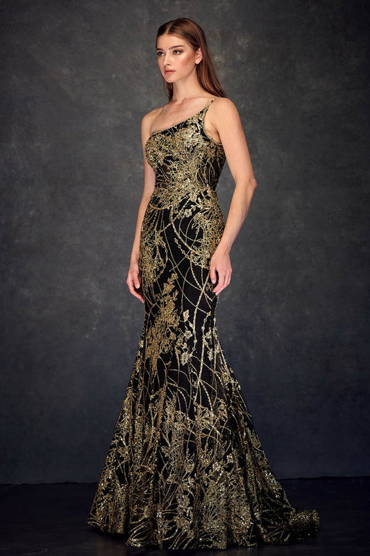 Vestido de Fiesta F-158 Black Gold